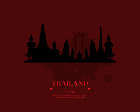 Thailand Travel Vector  Illustrationのイラスト素材