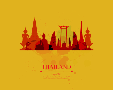 Thailand Travel Vector  Illustrationのイラスト素材