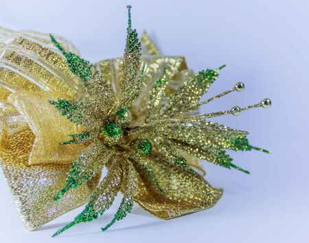 Ribbon is goldの写真素材