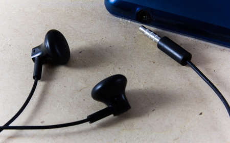Headsets for smart phones.A device for connecting the audio signal.の写真素材