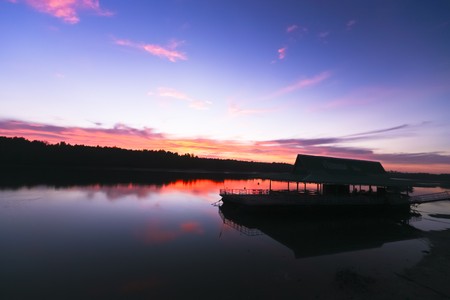 Beautiful Sunrise at Krung province, Souther of Thailandの写真素材