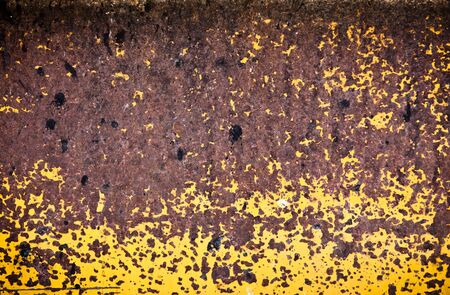 Rusty Metal, yellow paintedの写真素材