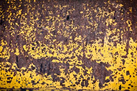 Rusty Metal, yellow paintedの写真素材