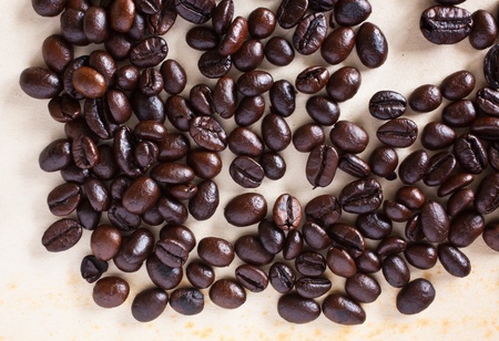 Coffee bean on grunge paper backgroundの写真素材