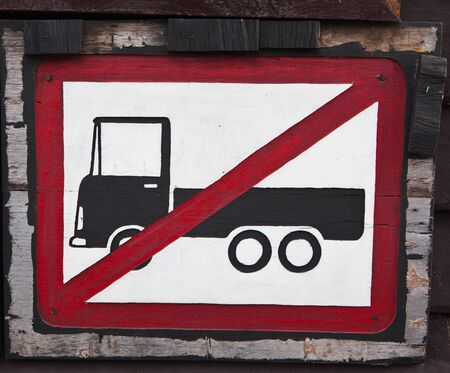 not allow truck wooden signの写真素材