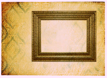 vintage wallpaper background with photoframeの写真素材