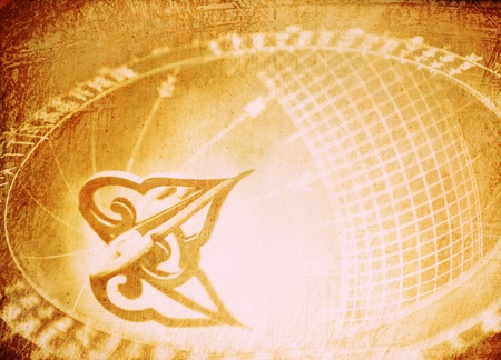 vintage wallpaper background with photoframeの写真素材