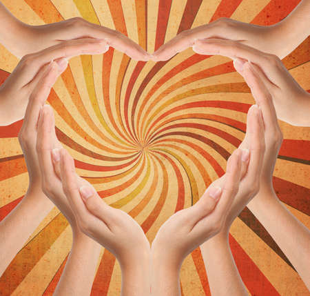 Hands make heart shape