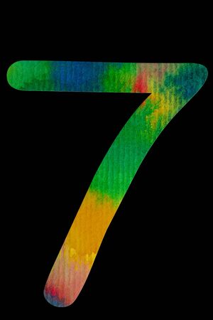 Number 0-9 on Water Color paper