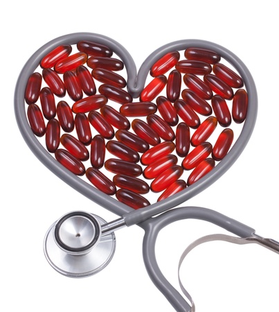 stethoscope with heart shapeの写真素材