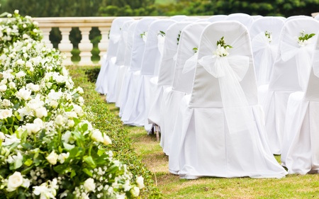 Tropical settings for a wedding on mountainの写真素材