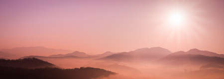 Mountain in fog