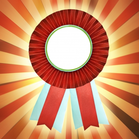 success concept ,Red ribbon on old antique vintage paper backgroundの写真素材