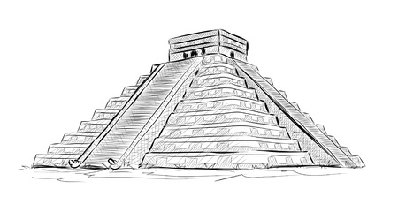 World famous landmark collection : Antique Mayan Pyramid Chichen Itza , Mexico
