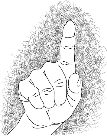 Sketch touch hand の写真素材