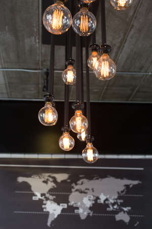 Modern light bulb backgroundの写真素材