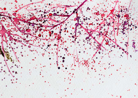 hires close up water color painting on watercolor paper texture using for backgroundの写真素材