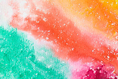 hi-res close up water color painting on watercolor paper texture using for backgroundの写真素材