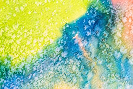 hi-res close up water color painting on watercolor paper texture using for backgroundの写真素材