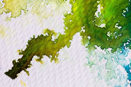 hires close up water color painting on watercolor paper texture using for backgroundの写真素材