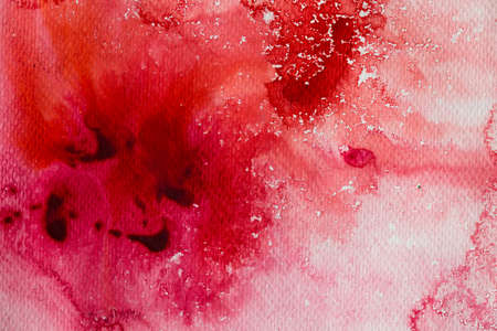 hi-res close up water color painting on watercolor paper texture using for backgroundの写真素材