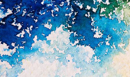 hires close up water color painting on watercolor paper texture using for backgroundの写真素材