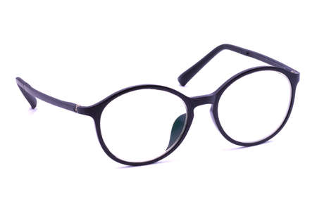 Black glasses isolated on white background. Glasses for sight and vision correction.