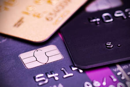 Credit cards closeup. Credit card payment. Credit card for online shopping