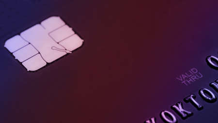 Close up shot of a credit card. Credit card security concept.