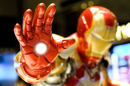 Bangkok, Thailand - January 5, 2020 : Human Size Ironman Model Display at the store.のeditorial素材