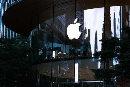 Bangkok, Thailand - Sep 13, 2021 : Apple Store. Apple Store opened its long-awaited first store Thailand, iPhone Mobile Phones and iPad Tablets For Sale in Store.のeditorial素材