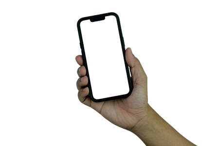 Smartphone with blank white screen for Infographic Global Business Marketing Plan , mockup isolated...