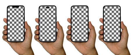 Smartphone with blank white screen for Infographic Global Business Marketing Plan, mockup model  isolated Background of digital investment economy. HDの写真素材