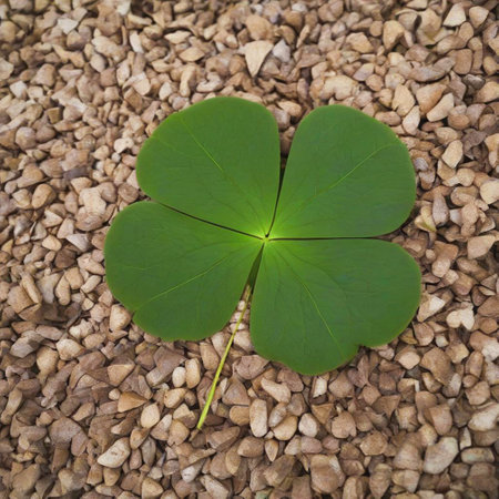 Green background with three-leaved shamrocks, Lucky Irish Four Leaf Clover in the Field for St. Patricks Day holiday symbol. with three-leaved shamrocks, St. Patrick's day holiday symbol, earth day.の写真素材
