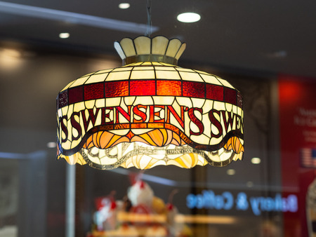 Pattaya, Chonburi /Thailand - July 19, 2018: The Swensen's lamp in the swensen store.のeditorial素材