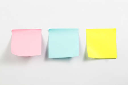 sticky notes On a white backgroundの写真素材