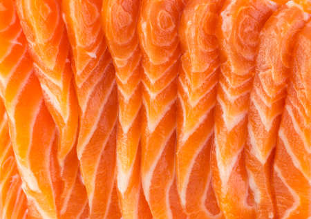 Salmon raw sashimi on white backgroundの写真素材