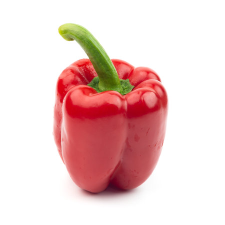 red sweet pepper isolated on white backgroundの写真素材