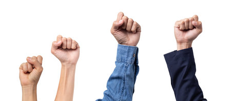 Man hand isolated on white background with clipping pathの写真素材