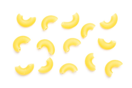 Macaroni isolated on white backgroundの写真素材