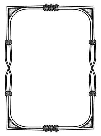 Vintage doodle border frame.のイラスト素材