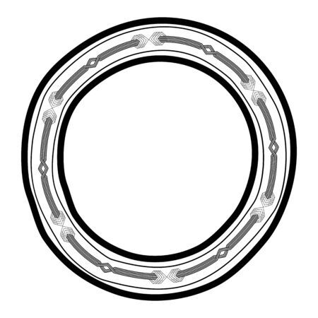 Round doodle border frame.のイラスト素材