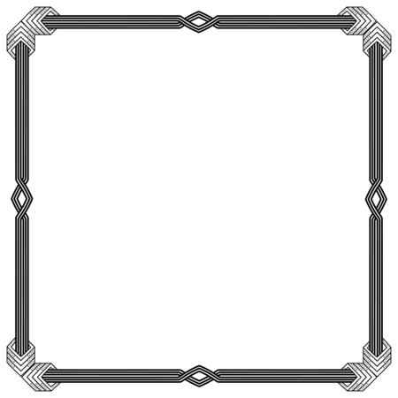 Vintage doodle border frameのイラスト素材
