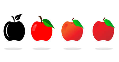 Apple collection vector illustration with silhouette art illustration.のイラスト素材
