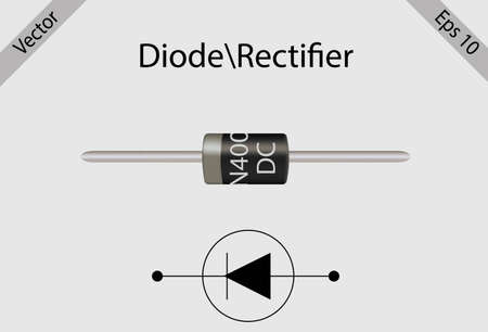 Diode semiconductor device with its symbol vector eps 10.のイラスト素材
