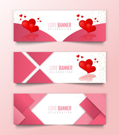 Love banner vector symbols of love for Happy Women's, Mother's, birthday greeting card design.のイラスト素材