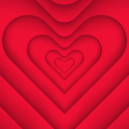 Vector illustration of heart shape paper cut backgroundのイラスト素材