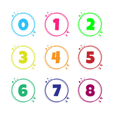 Vector illustration of numbers character cartoon style setのイラスト素材