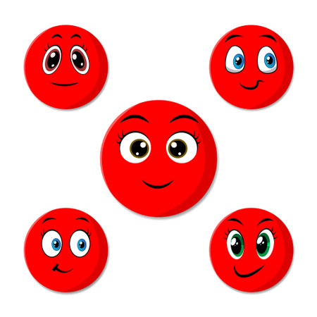 Set of cute colorful red ball for kids vector illustrationのイラスト素材