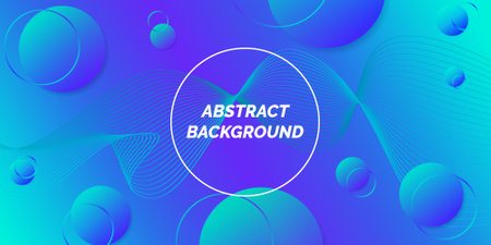 Abstract background with lines and 3d balls blue composition, modern template for website, banner art, poster design, vectorのイラスト素材